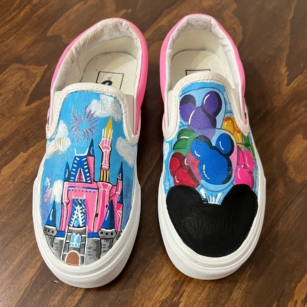 Painted Disney Inspired Vans Size 3.5 Men 5 Women